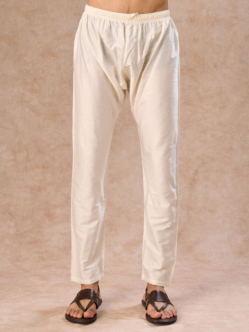 Manyavar Beige Bliss Kurta Pajama
