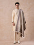 Manyavar Swanky Beige Kurta Pajama Dupatta Set