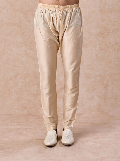 Manyavar Swanky Beige Kurta Pajama Dupatta Set