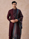 Manyavar Wine Royal Elegance Kurta Pajama