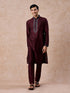 Manyavar Wine Royal Elegance Kurta Pajama