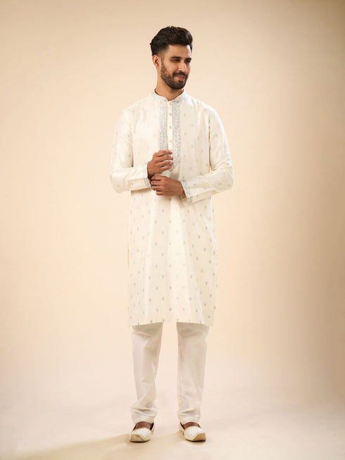 Manyavar Classy Cream Kurta Pajama