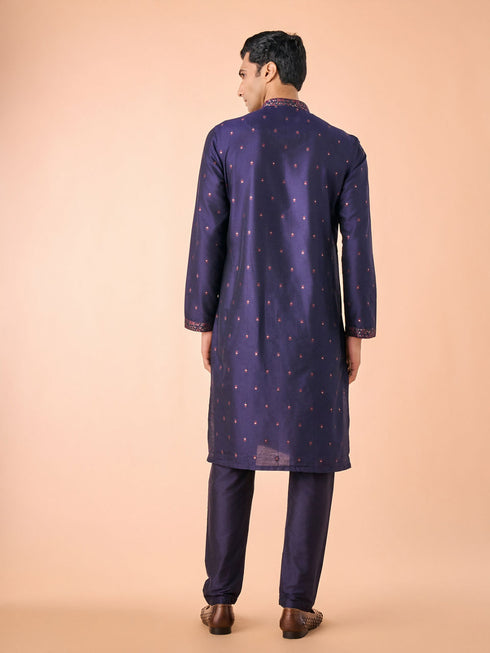 Manyavar Royale Dark Blue Kurta Pajama