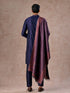 Manyavar Intricate Dark Blue Celebration Kurta Pajama Dupatta