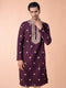 Manyavar Wine Divine Elegance Kurta Pajama