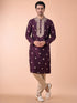 Manyavar Wine Divine Elegance Kurta Pajama