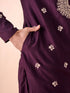 Manyavar Wine Divine Elegance Kurta Pajama