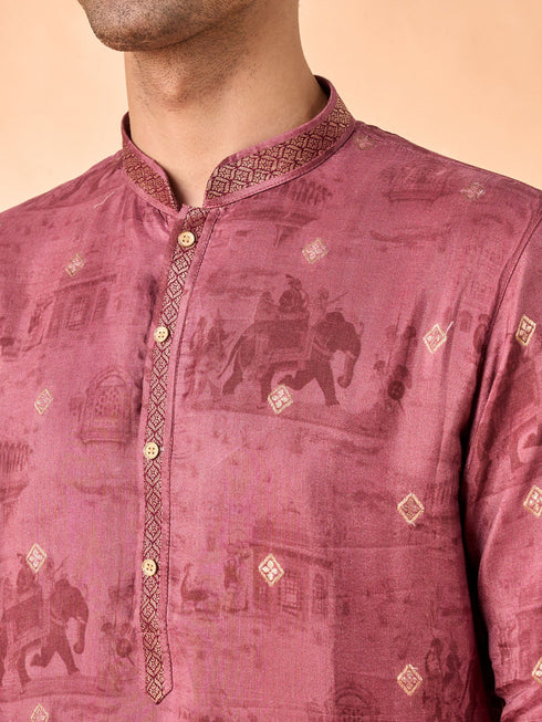 Manyavar Rust Fiesta Elegance Kurta Patiala