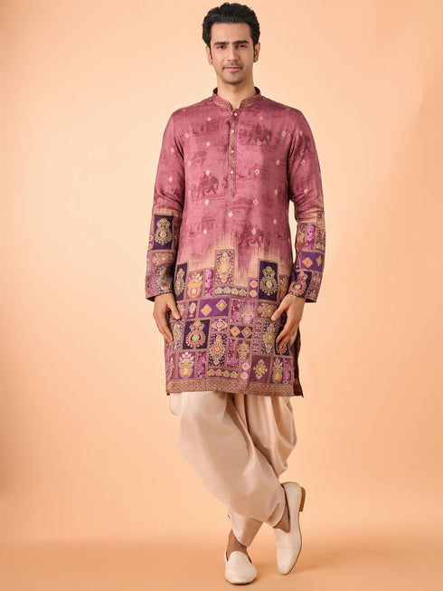 Manyavar Rust Fiesta Elegance Kurta Patiala