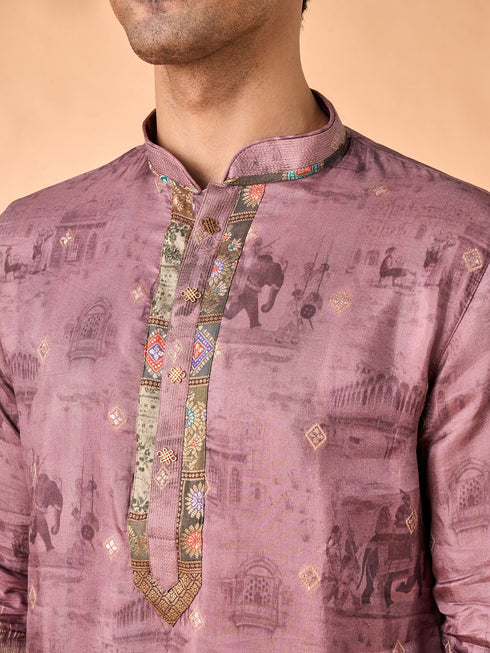 Manyavar Brown Elegance Kurta Patiala