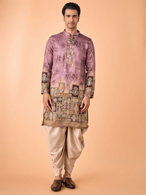 Manyavar Brown Elegance Kurta Patiala