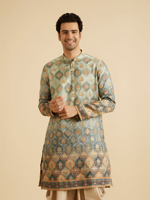 Manyavar Green Elegance Kurta Patiala