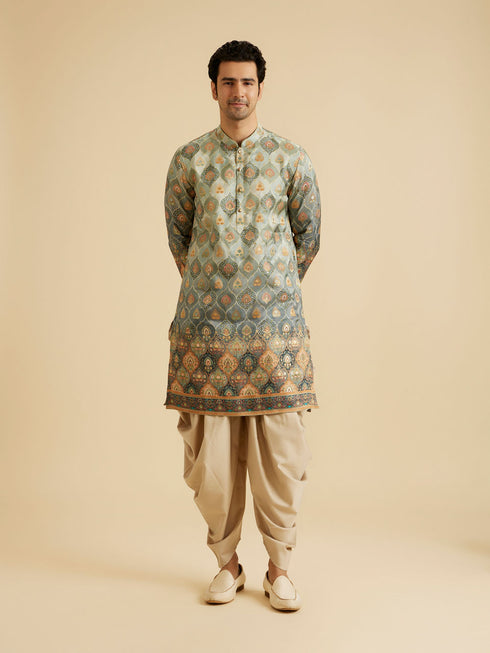 Manyavar Green Elegance Kurta Patiala