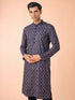 Manyavar Dark Blue Enchanting Kurta Pajama