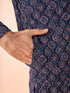 Manyavar Dark Blue Enchanting Kurta Pajama