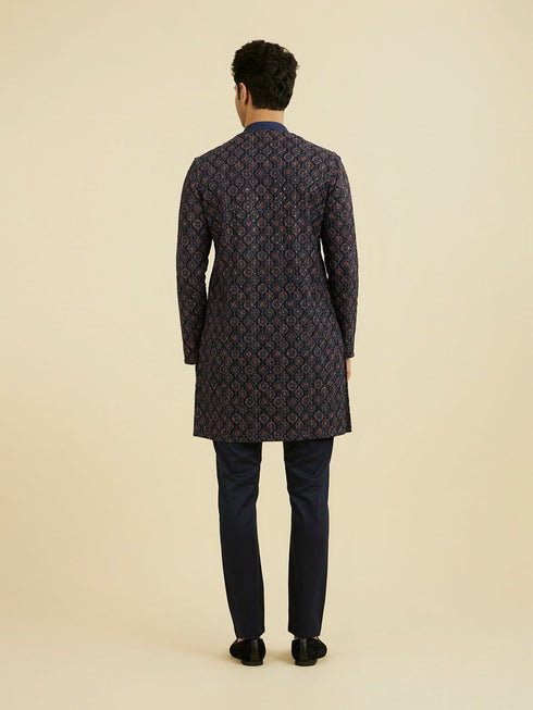 Manyavar Elegant Dark Blue Kurta Pant