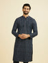 Manyavar Mid Blue Charisma Kurta Pajama