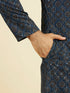 Manyavar Mid Blue Charisma Kurta Pajama