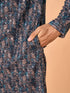Manyavar Teal Blue Extravaganza Kurta Pajama