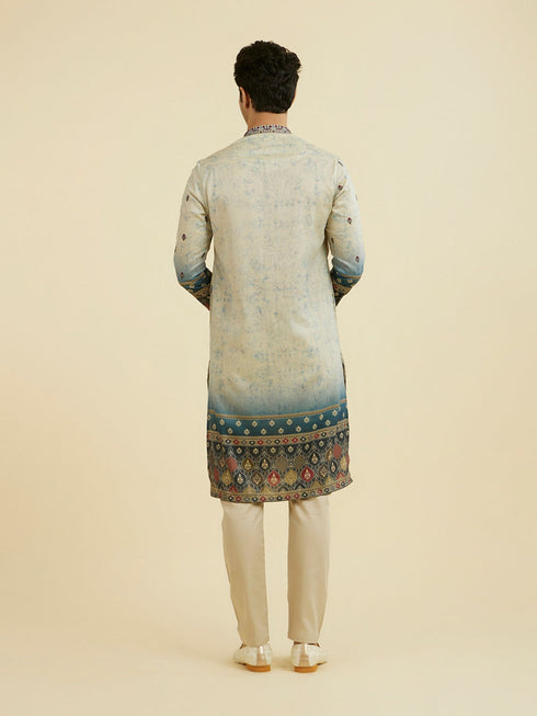 Manyavar Greyish Blue Kurta Pajama