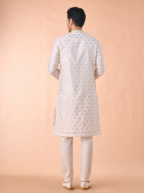 Manyavar Elegant Cream Kurta Pajama