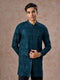 Manyavar Elegant Georgette Teal Blue Kurta Pant