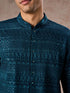 Manyavar Elegant Georgette Teal Blue Kurta Pant