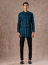 Manyavar Elegant Georgette Teal Blue Kurta Pant