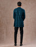 Manyavar Elegant Georgette Teal Blue Kurta Pant