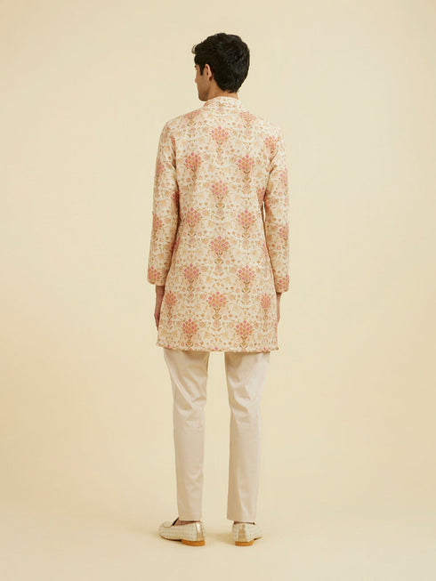 Manyavar Peach Kurta Pant Set