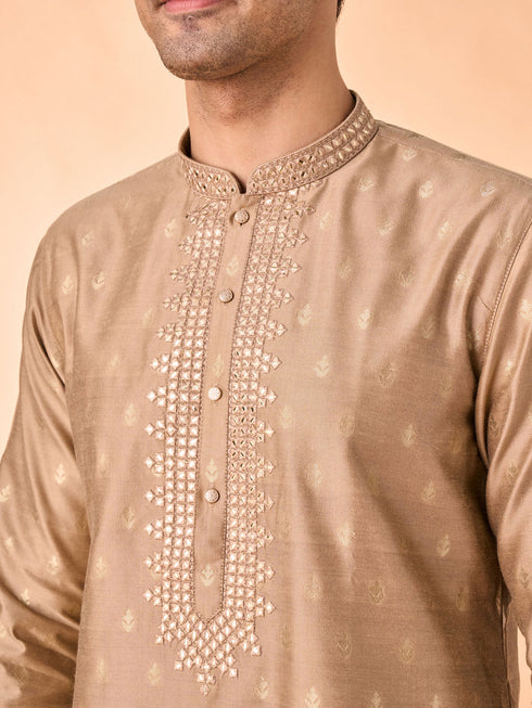 Manyavar Walnut Majesty Kurta Pajama