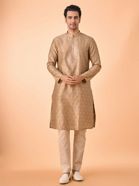 Manyavar Walnut Majesty Kurta Pajama