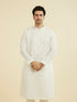 Manyavar Cream Elegance Kurta Pajama