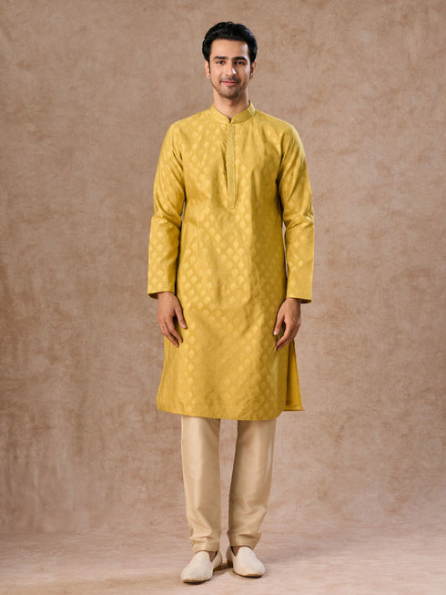 Manyavar Mehndi Green Elegance Kurta Pajama
