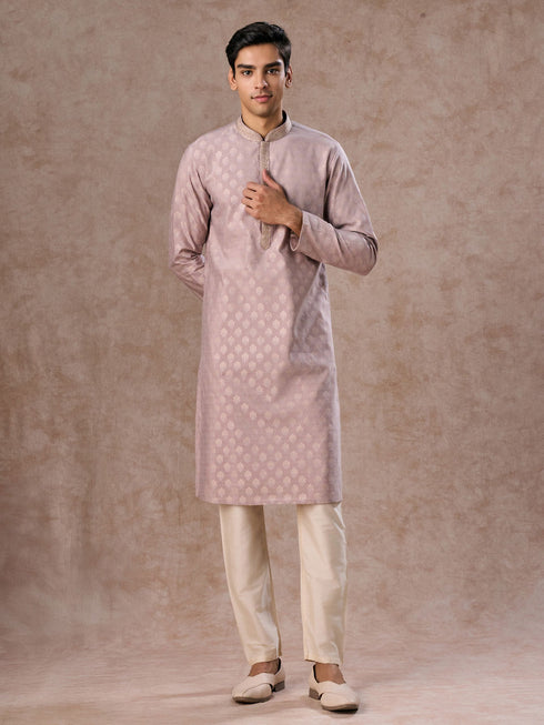 Manyavar Elegant Lilac Kurta Pajama Set