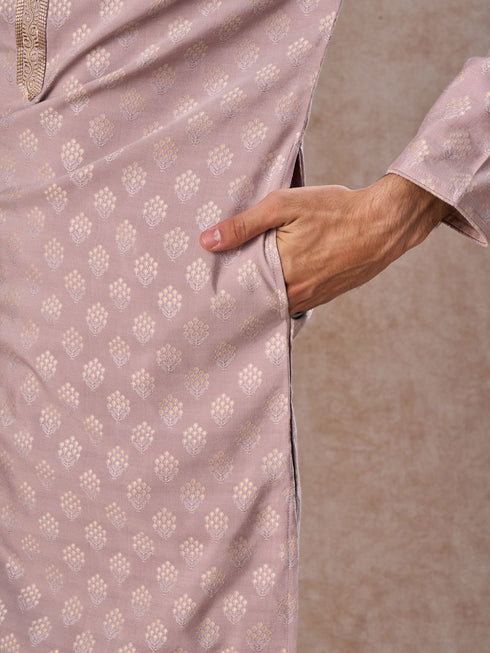 Manyavar Elegant Lilac Kurta Pajama Set
