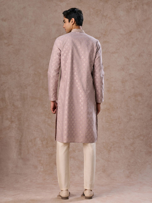 Manyavar Elegant Lilac Kurta Pajama Set