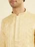 Manyavar Beige Brocade Elegance Kurta Pajama