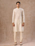 Manyavar Cream Elegance Kurta Pajama