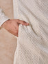 Manyavar Regal Cream Georgette Kurta Pajama