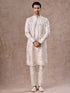 Manyavar Radiant Cream Lilac Kurta Pajama