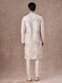 Manyavar Radiant Cream Lilac Kurta Pajama