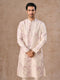Manyavar Cream Dusty Pink Festive Kurta Pajama