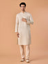 Manyavar Satin Elegance Cream Kurta Pajama