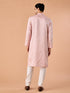 Manyavar Pink Satin Kurta Pajama