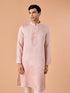 Manyavar Pink Satin Kurta Pajama