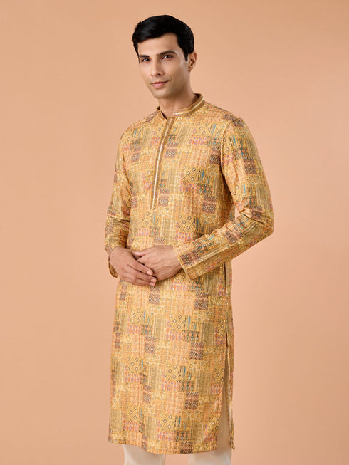 Manyavar Mustard Majesty Kurta Pajama