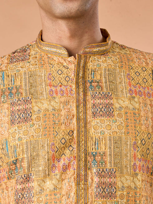 Manyavar Mustard Majesty Kurta Pajama