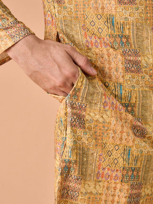 Manyavar Mustard Majesty Kurta Pajama