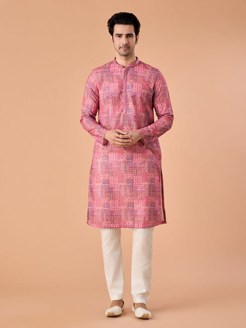 Manyavar Pink Charm Kurta Pajama
